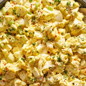 egg salad topped with chives and paprika