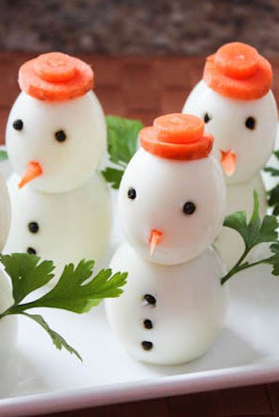 christmas snacks hard boiled egg snowmen