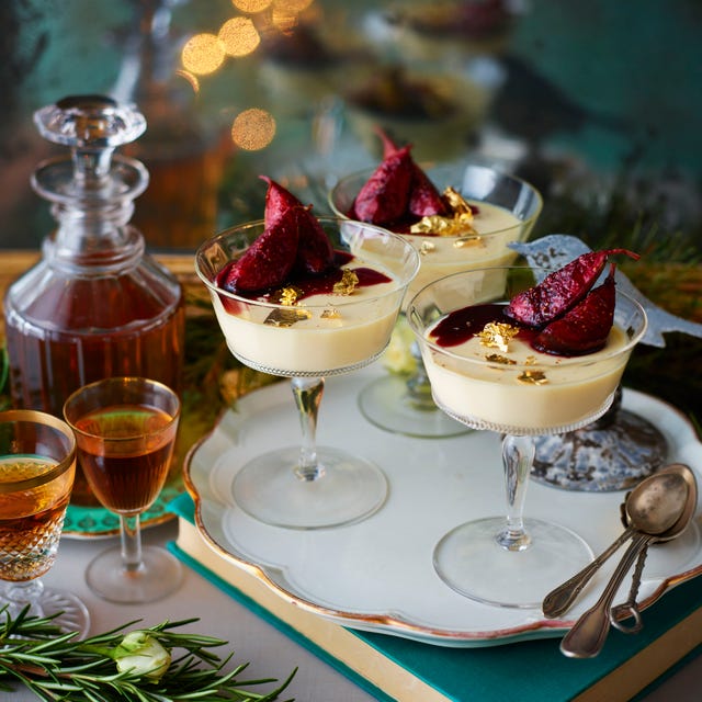 best christmas desserts eggnog panna cotta with boozy mulled figs