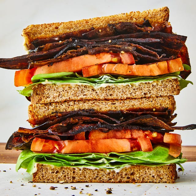 eggplant bacon on a vegetarian blt