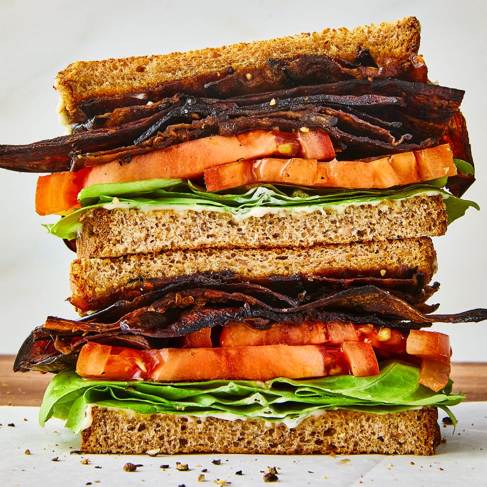 eggplant bacon on a vegetarian blt