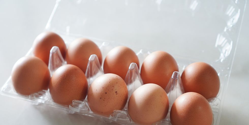 eggs in a plastic box
