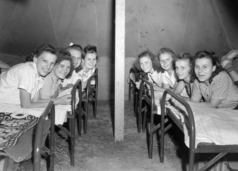 Teenage girls at camp, ca. 1946
