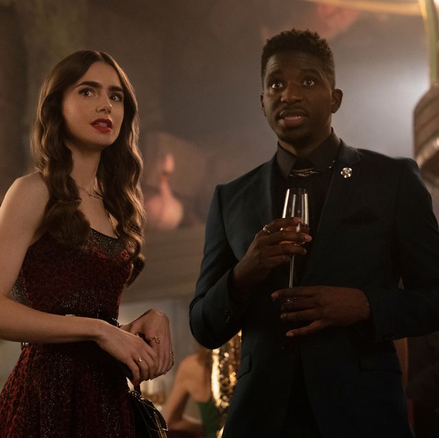 emily in paris l to r lily collins as emily and samuel arnold as luke in episode 107 of emily in paris cr stephanie branchunetflix © 2020