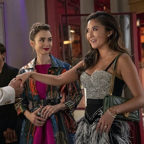 emily in paris l to r william abadie as antoine lambert, lily collins as emily, ashley park as mindy in episode 206 of emily in paris cr stéphanie branchunetflix © 2021