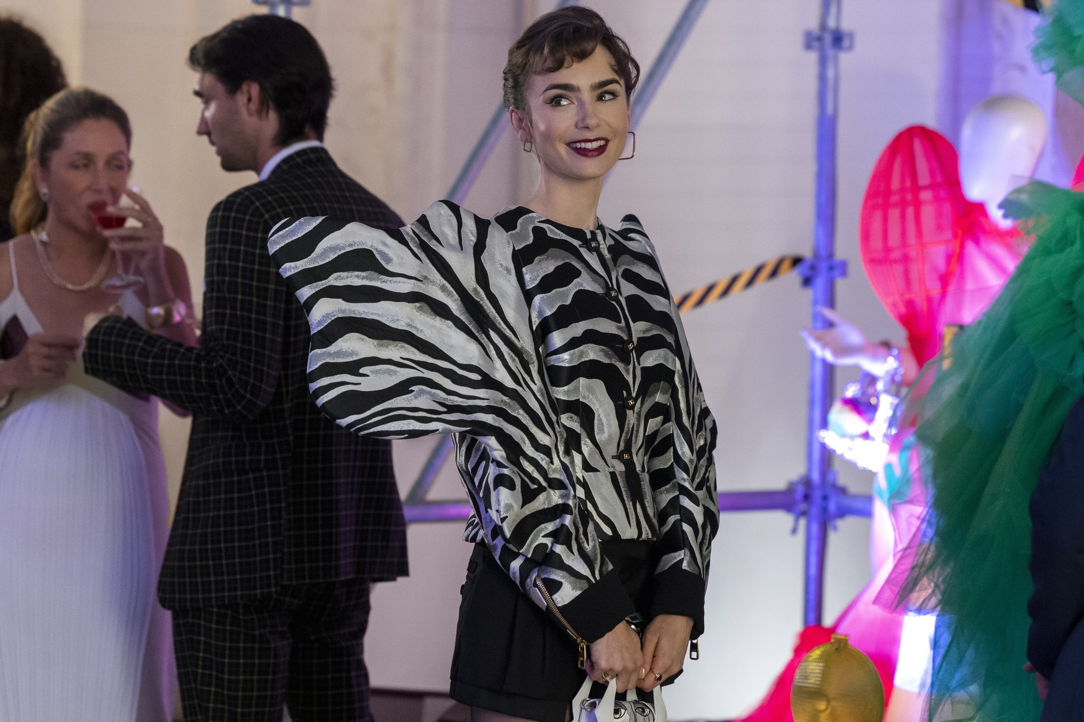 Emily in Paris: Season 1 Episode 7 Emily's Sheer Leopard Dress