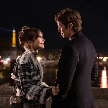 emily in paris. (l to r) lily collins as emily, lucas bravo as gabriel in episode 405 of emily in paris. cr. stephanie branchu/netflix 2024 emily in paris. (l to r) lily collins as emily, lucas bravo as gabriel in episode 405 of emily in paris. cr. stephanie branchu/netflix 2024