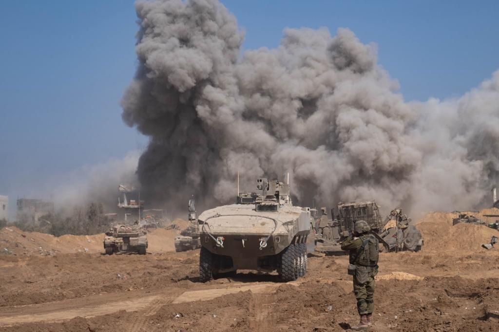 an idf eitan infantry fighting vehicle in gaza