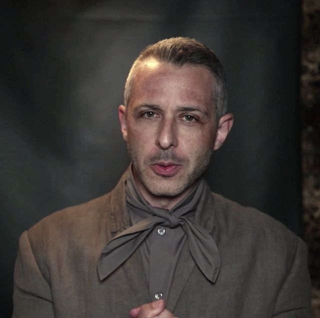 succession actor jeremy strong emmy 2020 pussy bow shirt