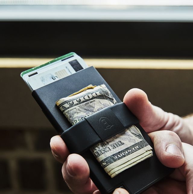Men Women Card Holder Keychain Wallet Genuine Leather Minimalist ID RFID  Purse