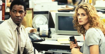 el informe pelícano 1993, con denzel washington y julia roberts