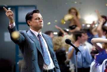 leonardo dicaprio, en el lobo de wall street