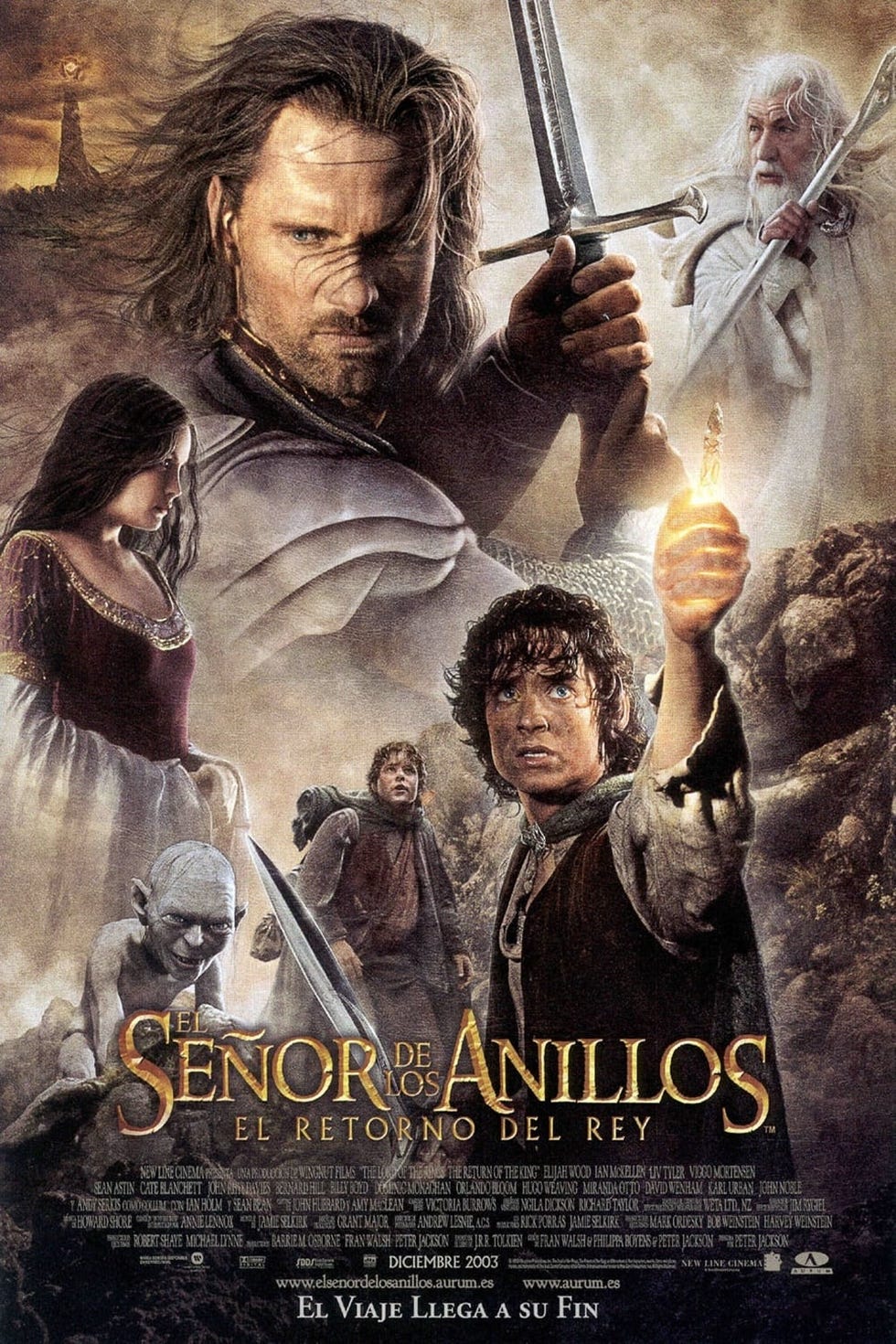 promotional material for a fantasy film featuring numerous characters in dramatic poses