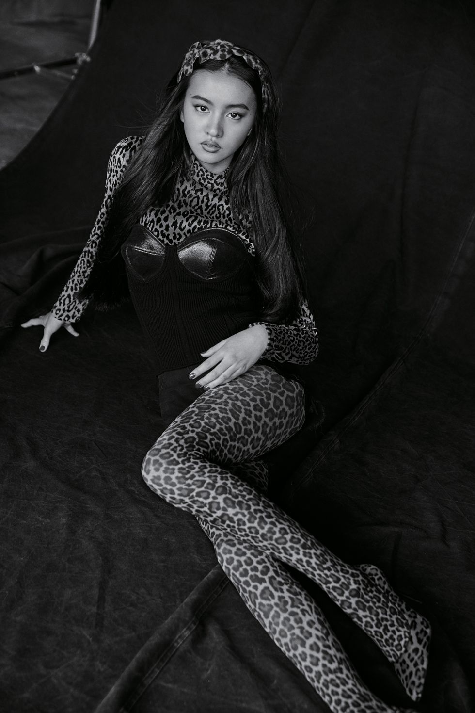 Black, Beauty, Photo shoot, Model, Fashion, Leg, Long hair, Sitting, Photography, Black-and-white, 