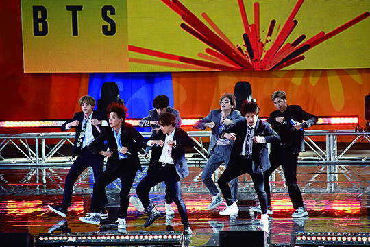 may 15, 2019   new york, ny, usa   may 15, 2019 new york citybts performing on good morning america's summer concert series in central park on may 15, 2019 in new york city credit image Â© kristin callahanace pictures via zuma press