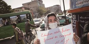 kaboul afghanistan, le 04092021 manifestation de femmes contre le régime taliban pour revendiquer le droit des femmes, de travailler, le droit à l'éducation et la  liberté