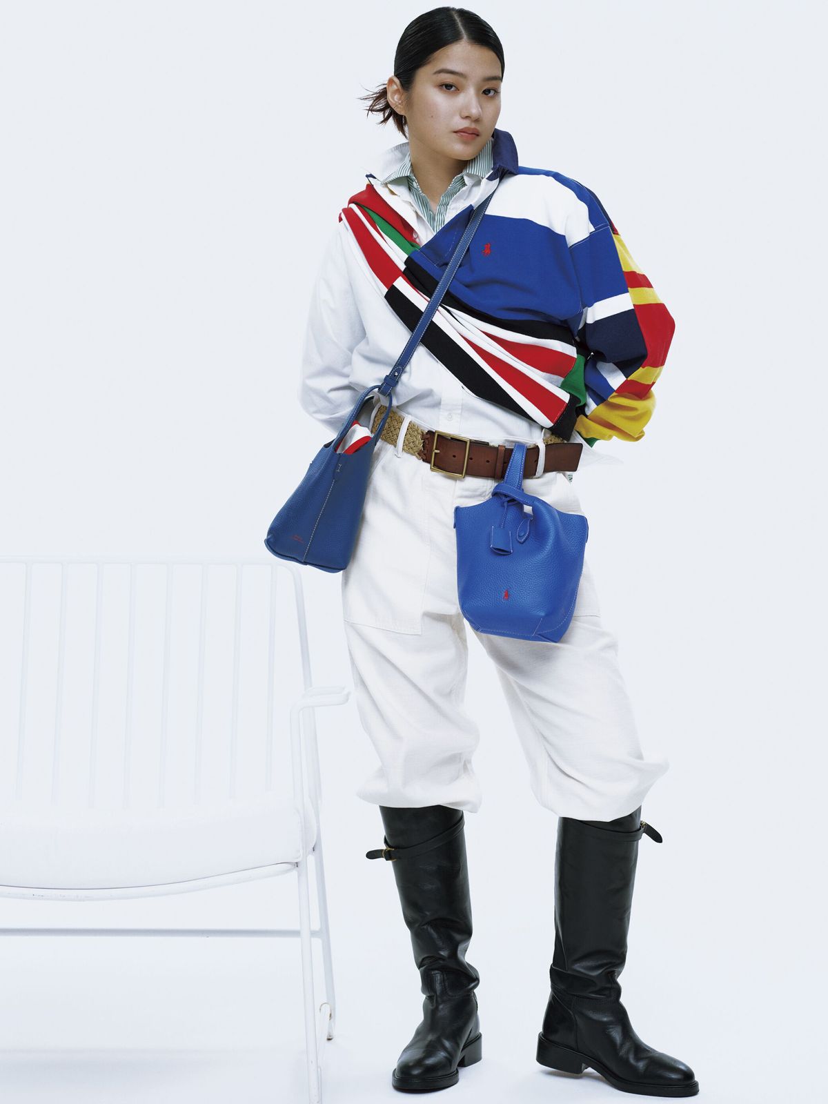 【Polo Ralph Lauren 】 ポロ プレイ トップハンドルバッグ 蒔田彩珠と“ポロ プレイ”、新アイコンバッグと色遊びの時間