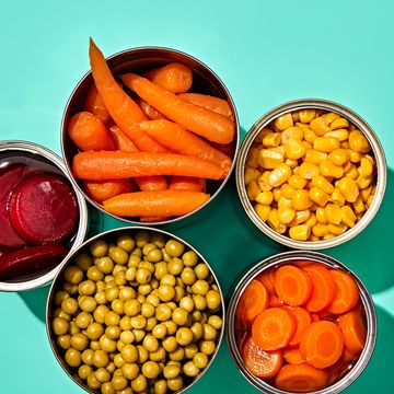 open cans of vegetables