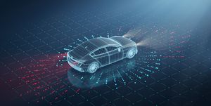 electric car sensors wireframe