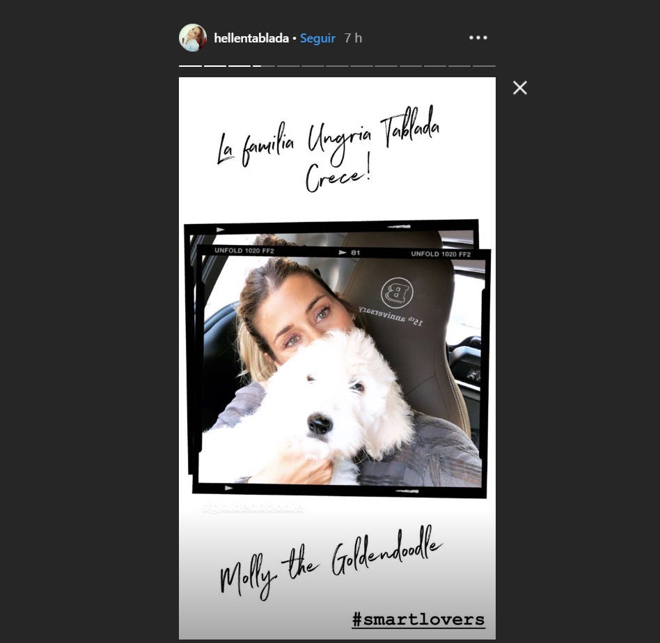 Elena Tablada, Elena Tablada perrito, Elena Tablada familia