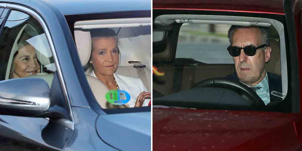 La infanta Elena y la reina Sofía y Jaime de Marichalar