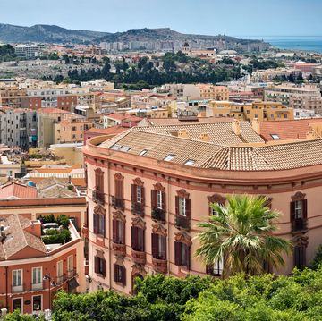 elevated view from the historic district of castello over the city of cagliari