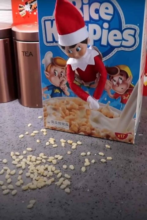 elf on the shelf ideas cereal mischief