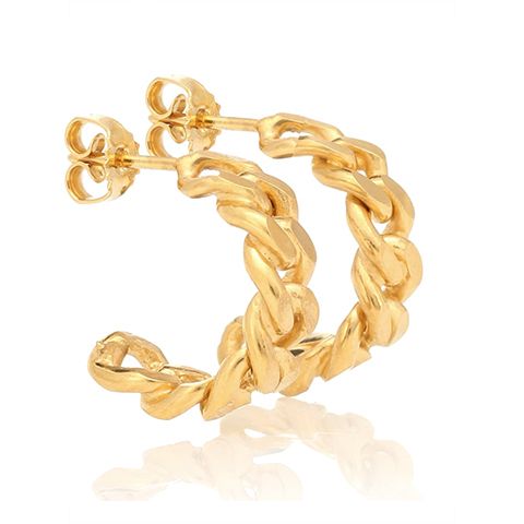 rita hoop petite 24kt gold plated earrings