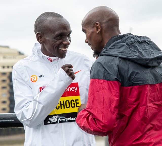 Eliud Kipchoge y Mo Farah, frente a frente en el Maratón de Londres