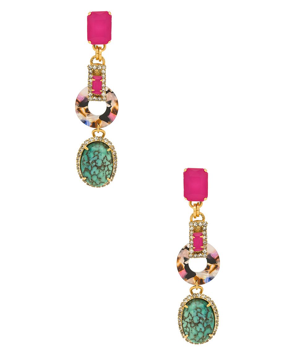 Body jewelry, Jewellery, Fashion accessory, Earrings, Magenta, Pink, Turquoise, Gemstone, Emerald, Turquoise, 