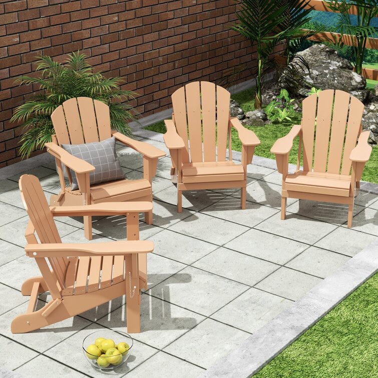 a group of chairs outside