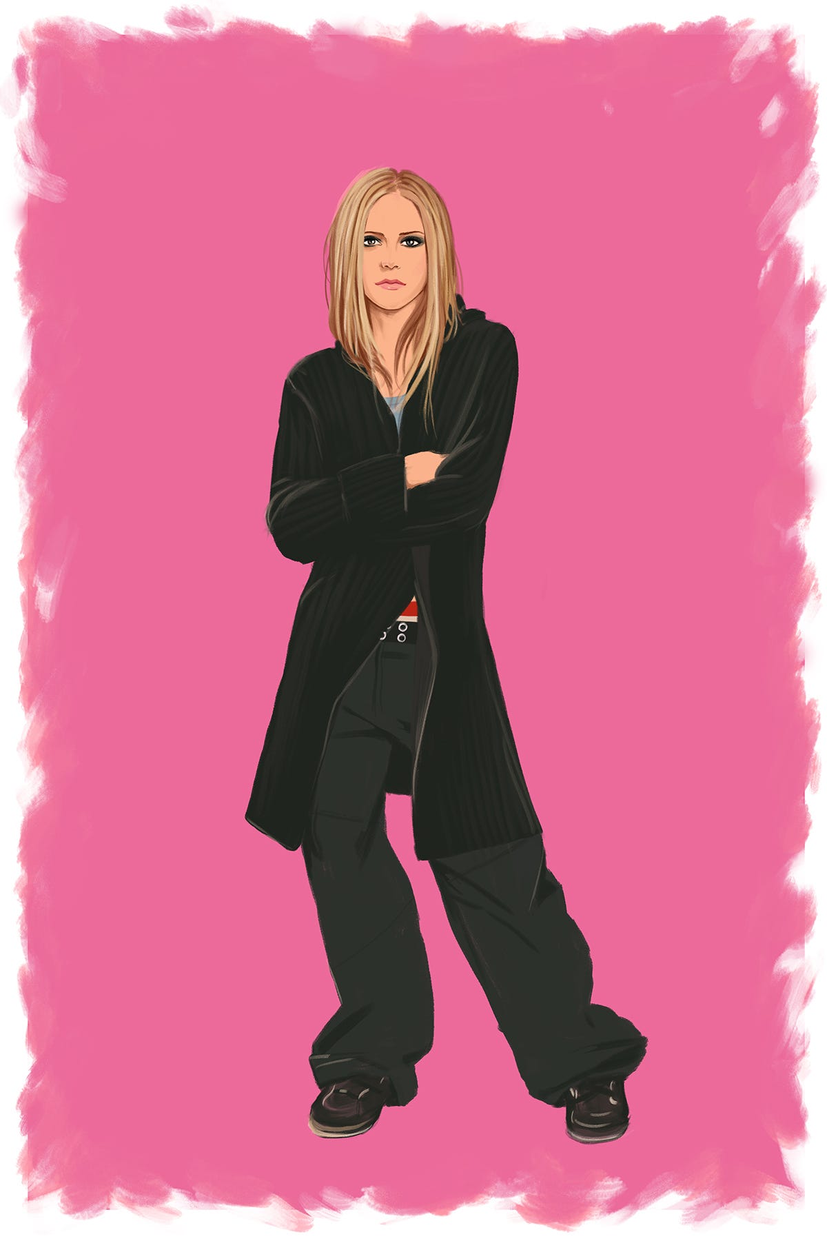 illustration of avril lavigne's 2002 album cover "let go"