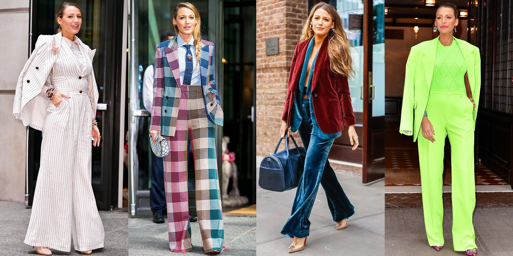 All the stunning suit outfits Blake Lively wore at A Simple Favor