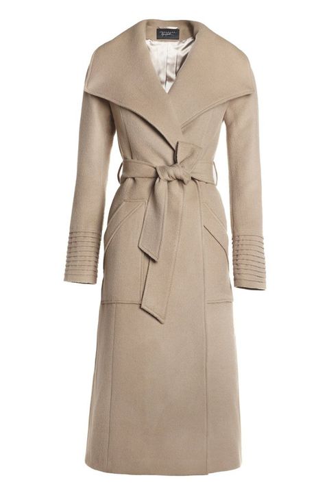 Clothing, Trench coat, Coat, Outerwear, Overcoat, Dress, Sleeve, Day dress, Beige, Wrap, 