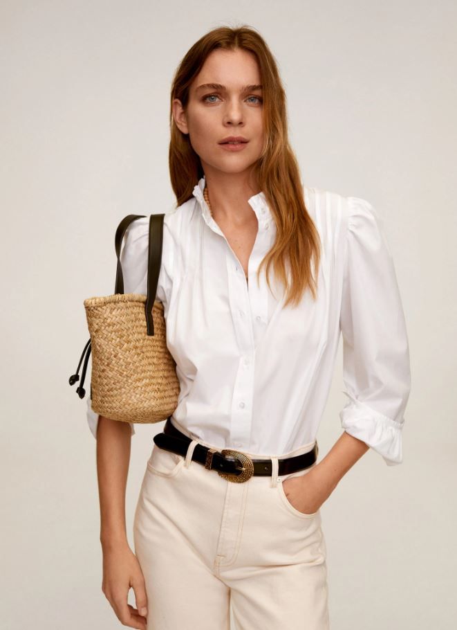 Camisas blancas mango discount mujer