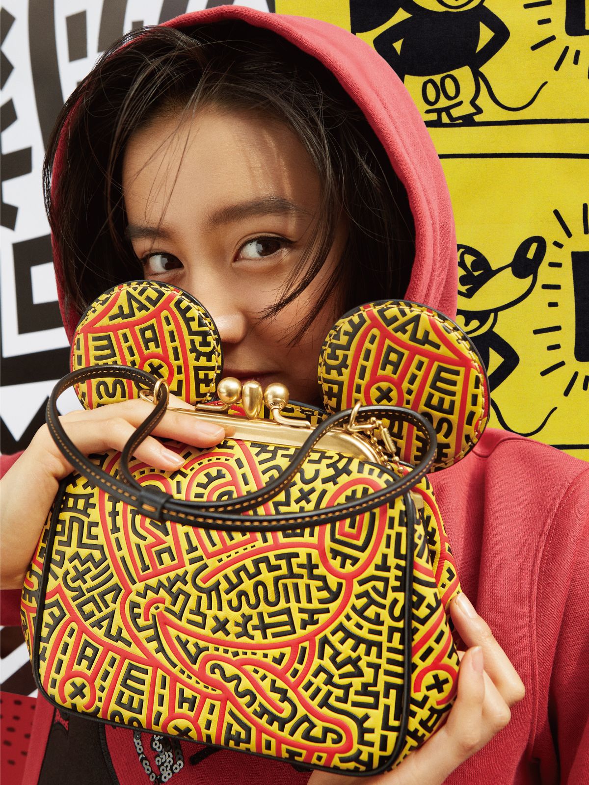 新品 COACH × KEITH HARING ショルダーバッグ 黒□コメント