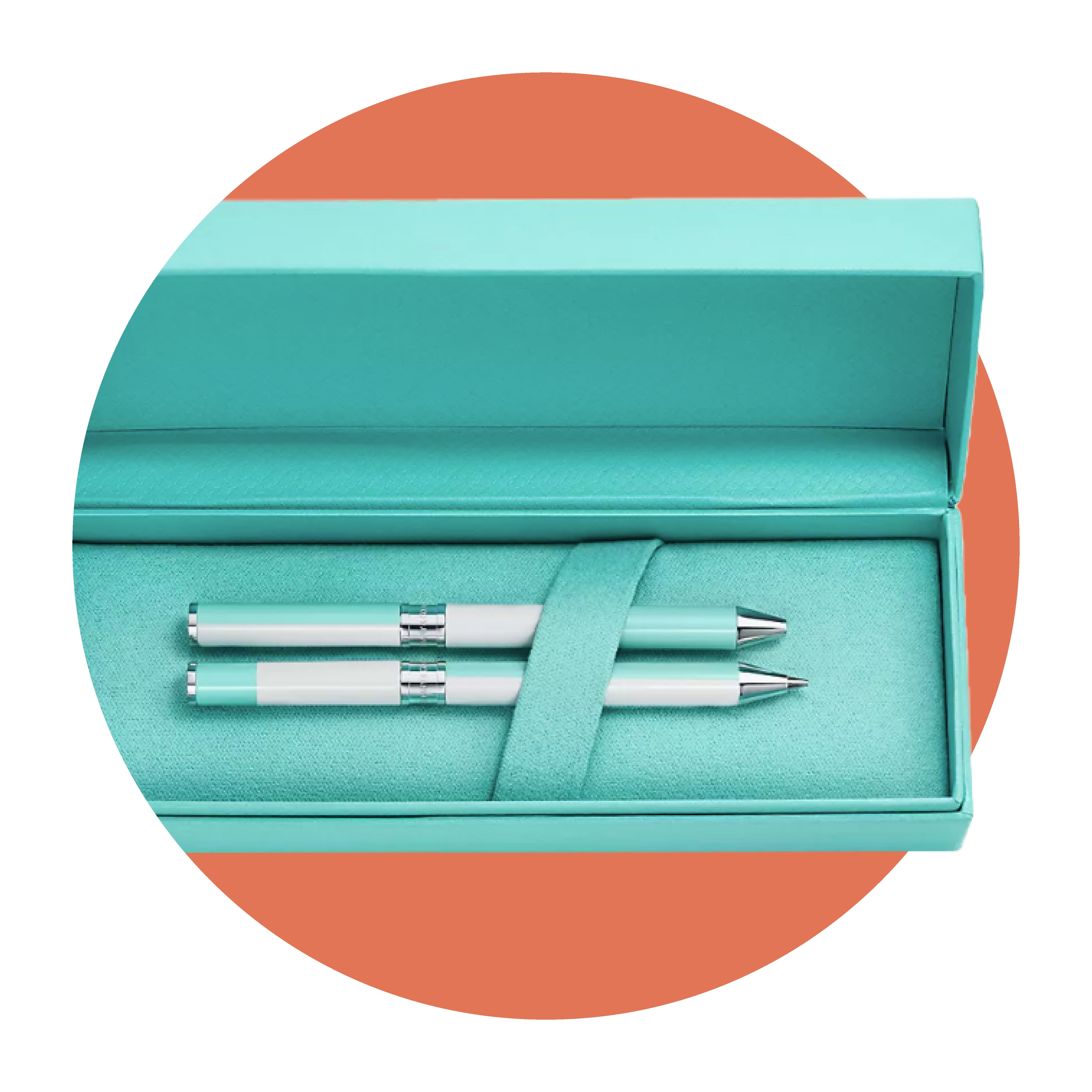 two tiffany blue pens in a box