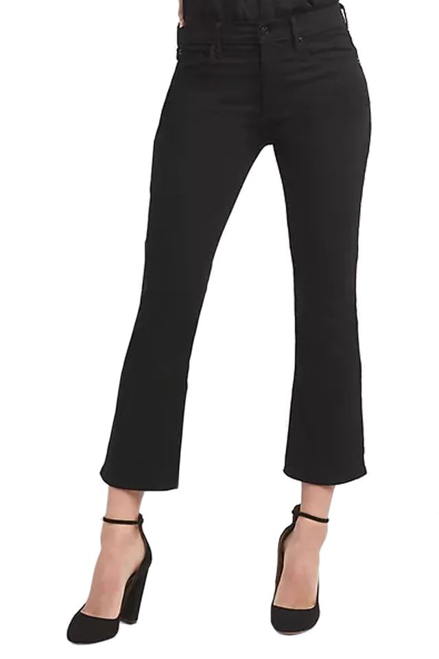 Muse Chunky Knit Kick Flare Trousers in Black