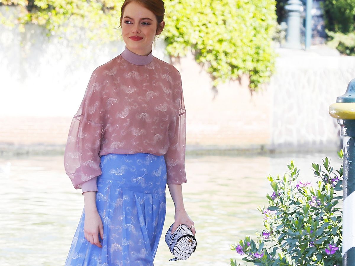 Emma Stone Looks Radiant in a Sheer Louis Vuitton Gown at the Venice Film  Festival