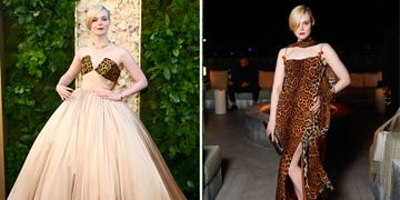 two fashionable outfits featuring leopard patterns