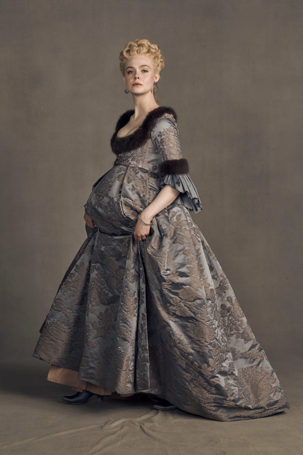 Elle Fanning's Imperial Maternity Gowns in 'The Great' Reference