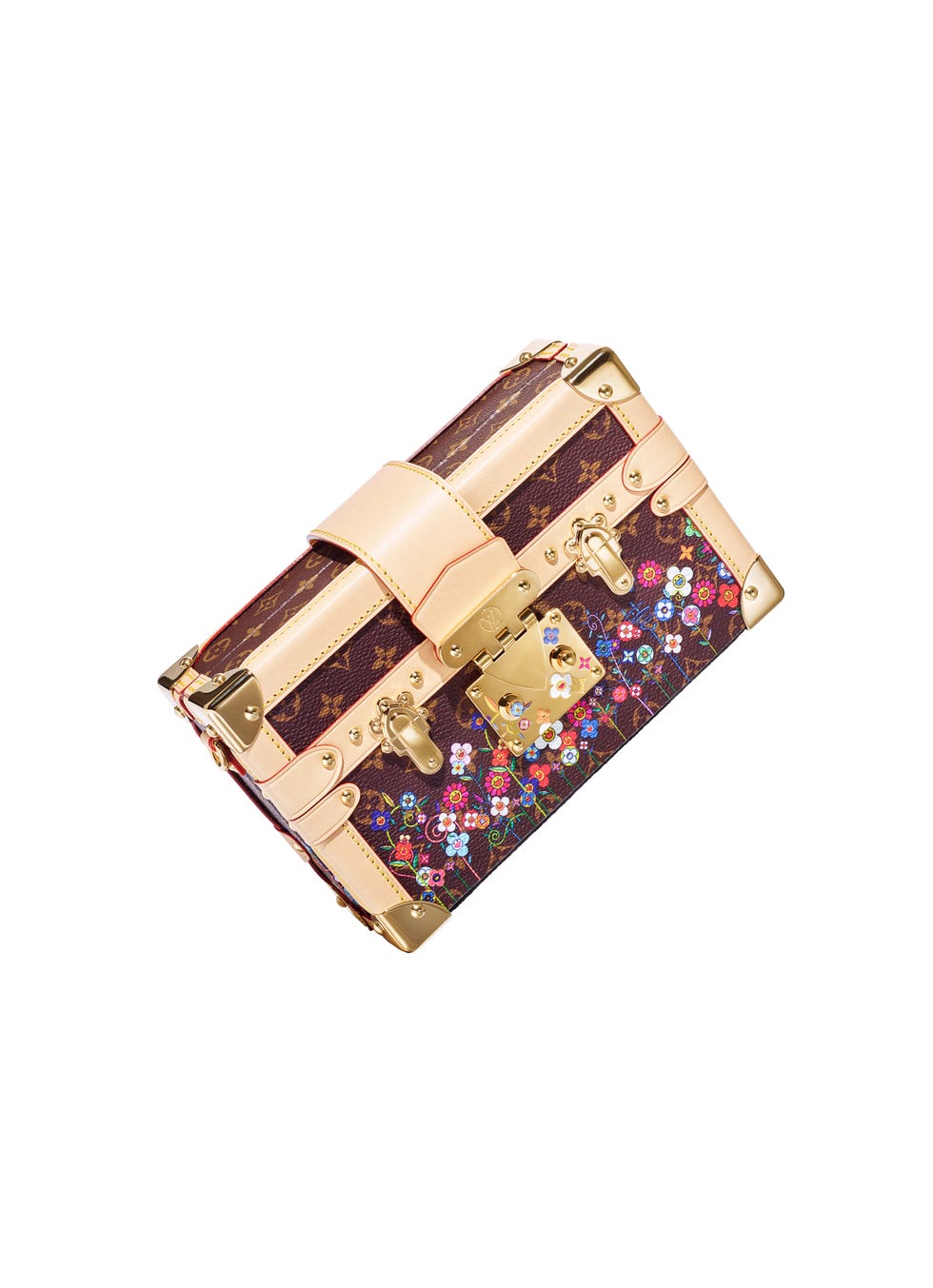 luxury designer handbag with floral patterns