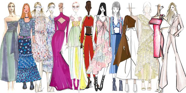 Fashion illustration, Clothing, Fashion design, Costume design, Fashion, Dress, Fashion model, Illustration, Pattern, Day dress, 