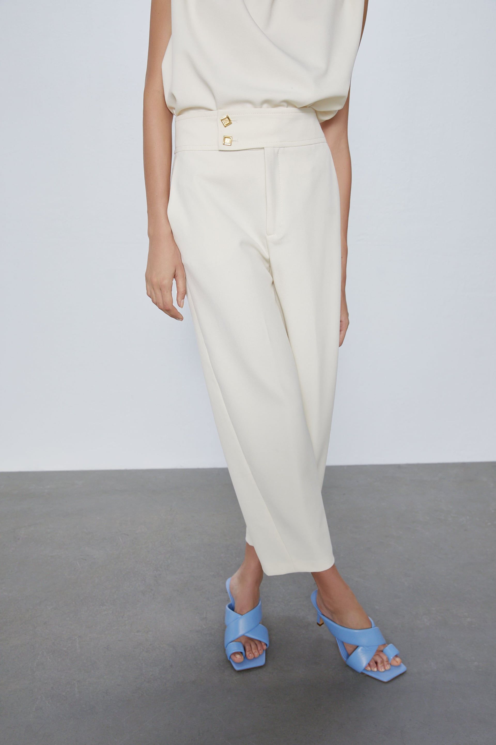 Las mejores ofertas en Pantalones blancos Zara para De mujer
