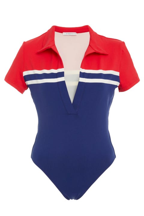 Clothing, White, Blue, Product, Red, Sleeve, One-piece swimsuit, Maillot, Electric blue, T-shirt, 