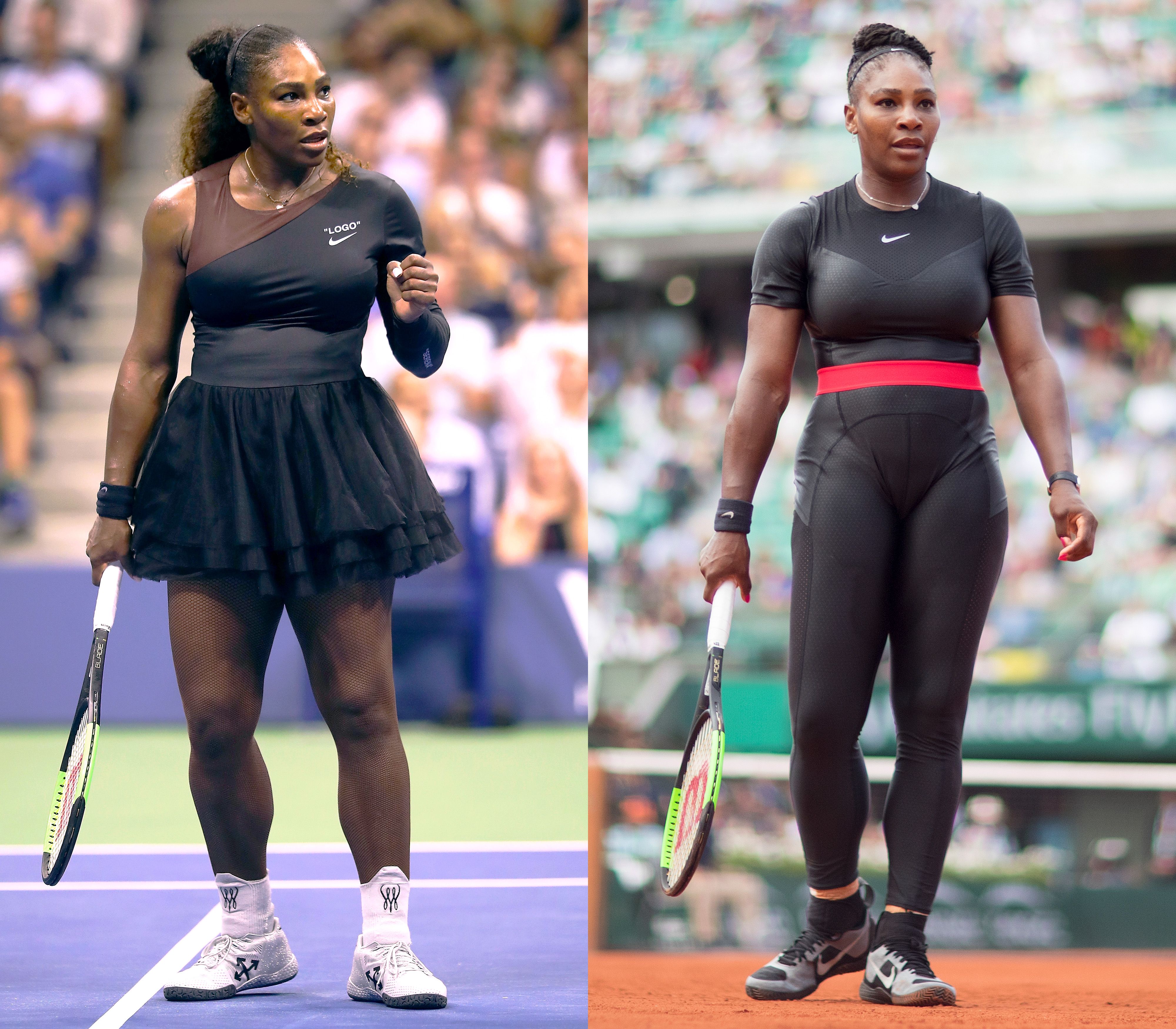 Serena Williams Wearing Black Pants at the Italia Tennis Masters in 2004, The Coolest Darn Outfits Serena Williams Has Ever Worn on the Tennis Court