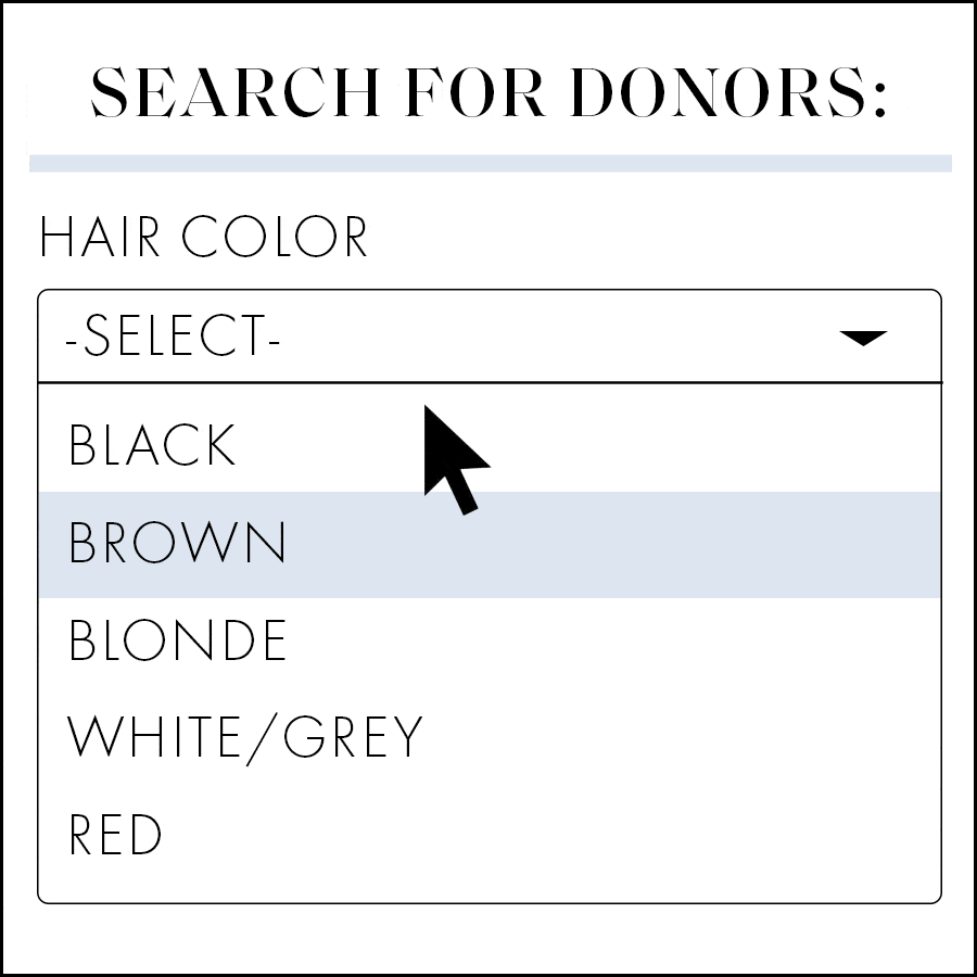 search for donor hair color