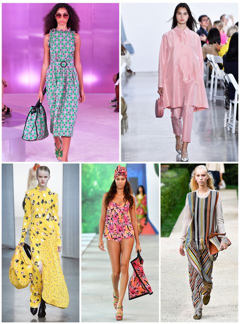 Fashion model, Clothing, Fashion, Shoulder, Dress, Pink, Runway, Footwear, Yellow, Neck, 