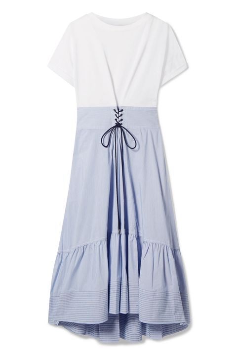 Clothing, White, Blue, Dress, Day dress, Sleeve, Cocktail dress, Blouse, 