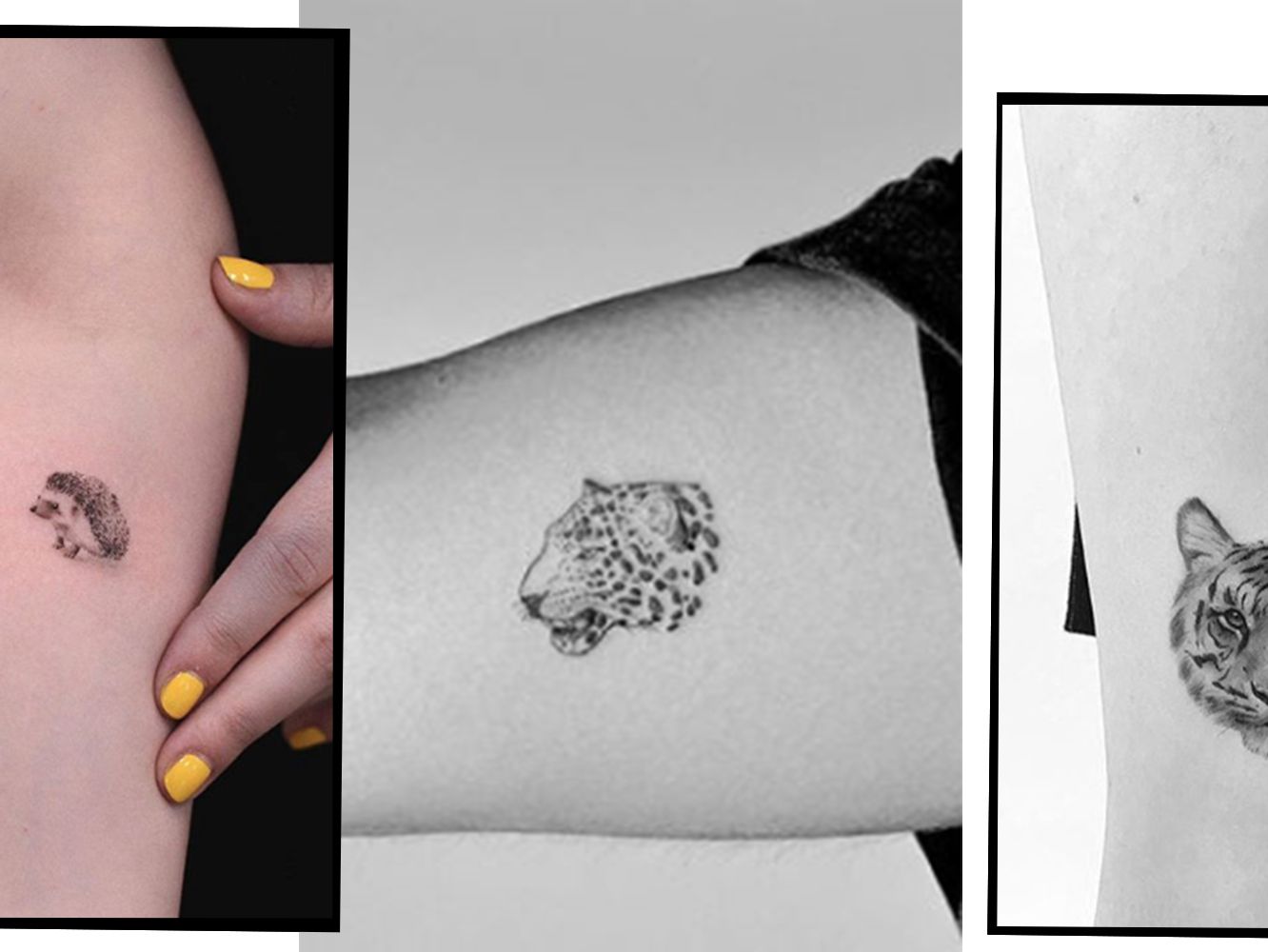 cheetah print and flower tattoo